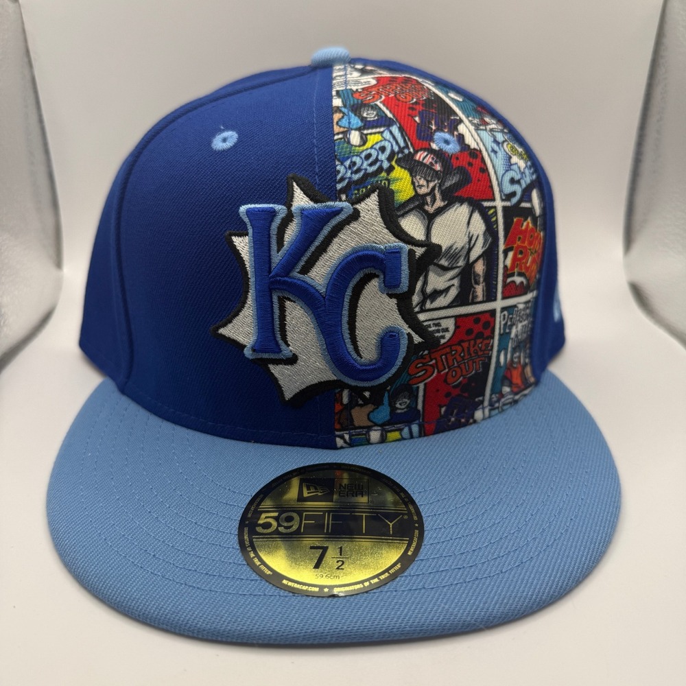 New Era 59FIFTY Kansas City Royals Comic Book Hat Players Weekend Fitted 7 1/2